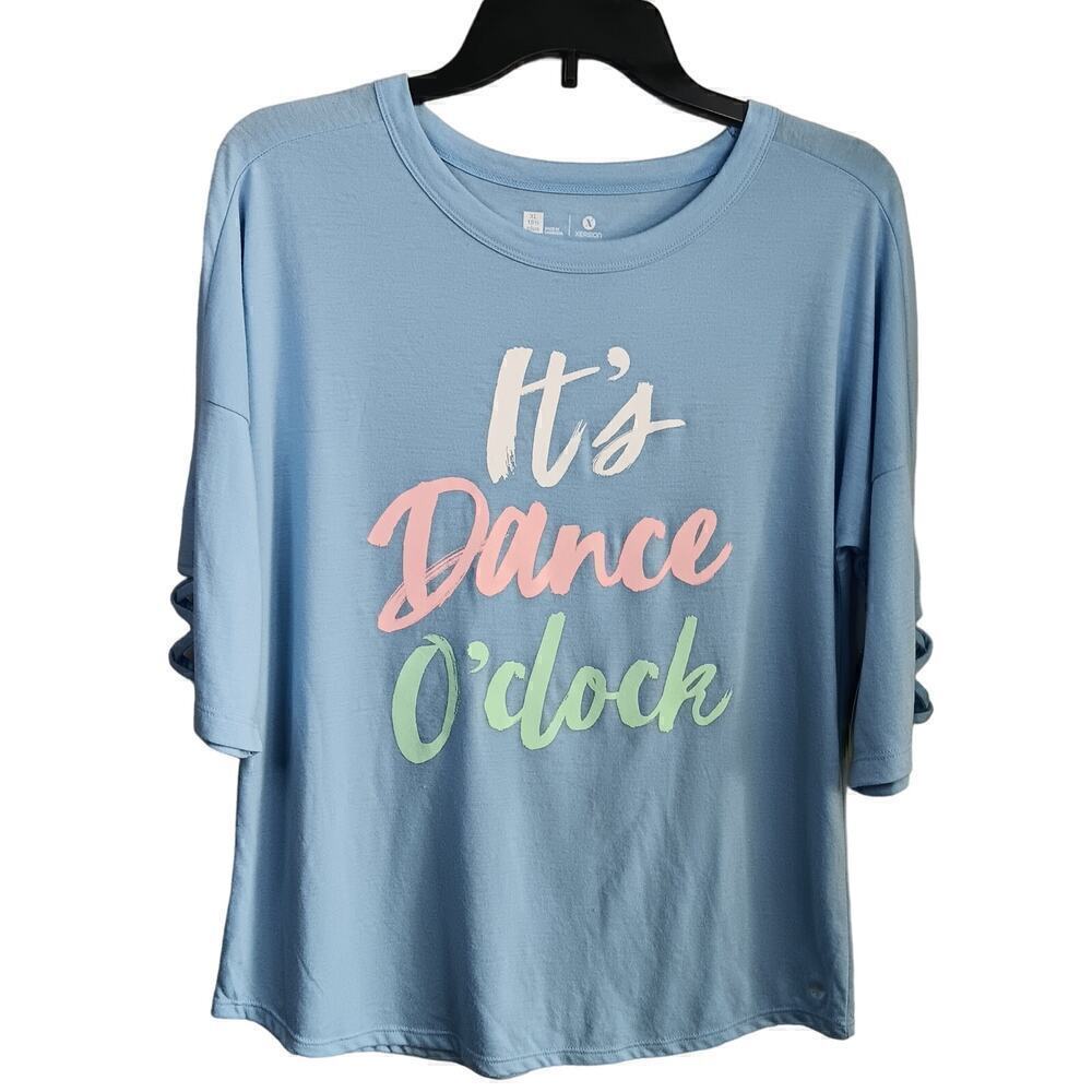 NWT Xersion Girls Blue Cotton Blend Top Plus Size 18.5